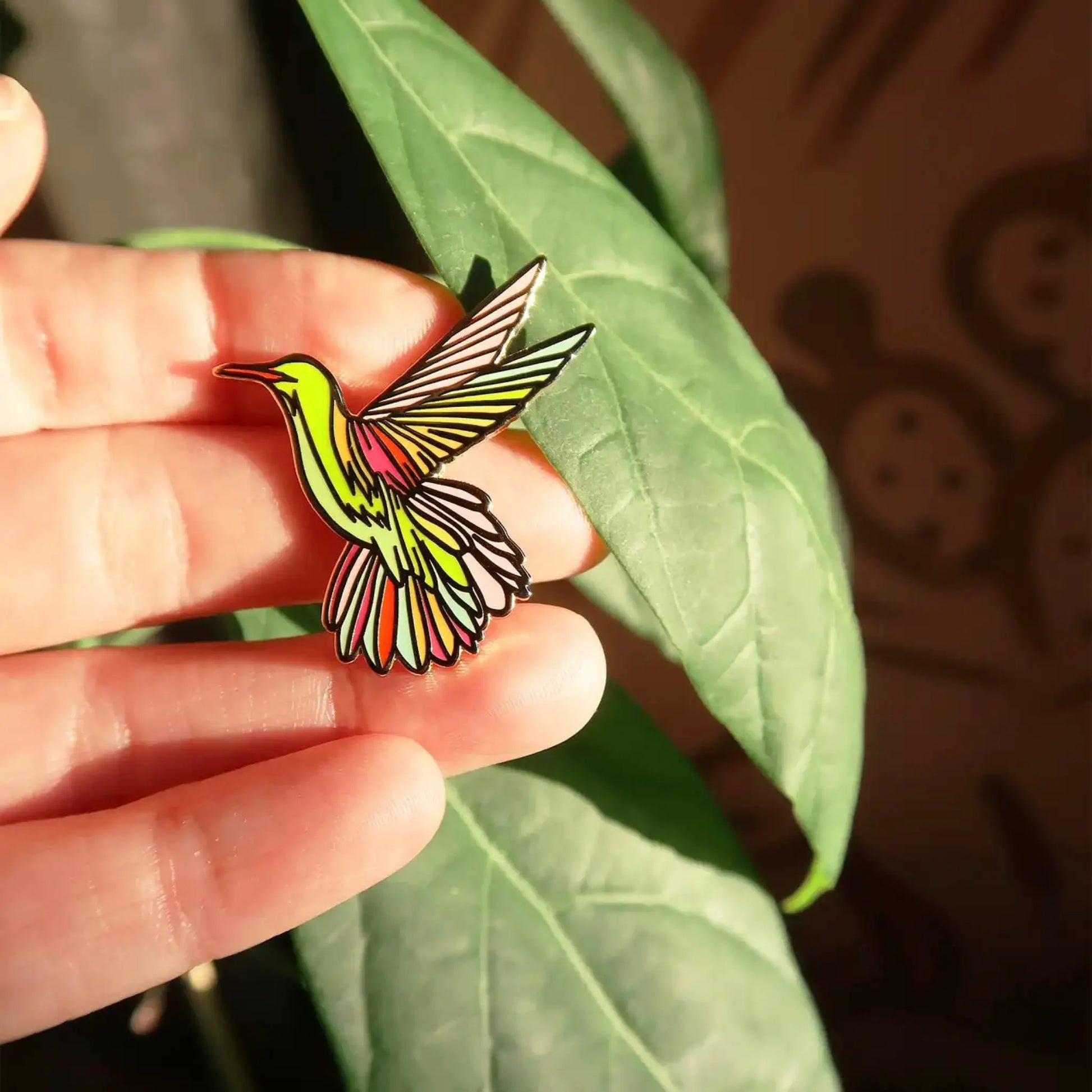 Sunshine Hummingbird enamel pin - Button