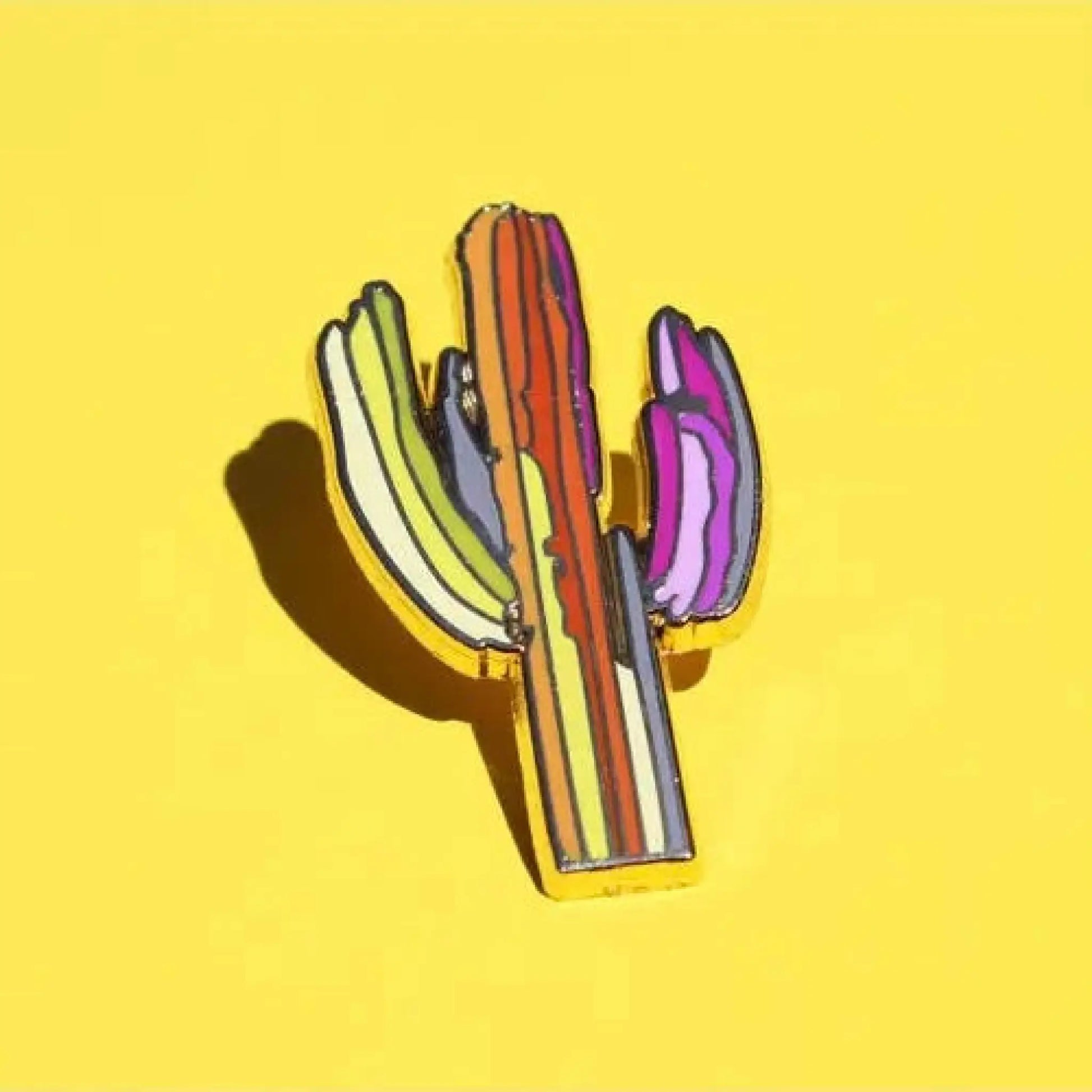 Technicolor Saguaro enamel pin - Button
