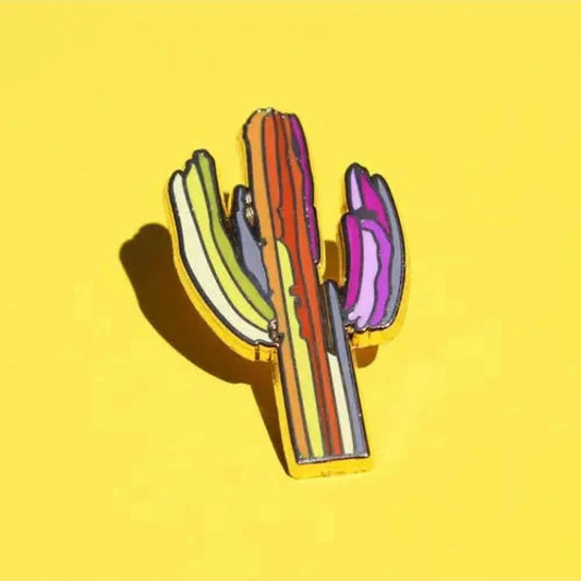 Technicolor Saguaro enamel pin - Button
