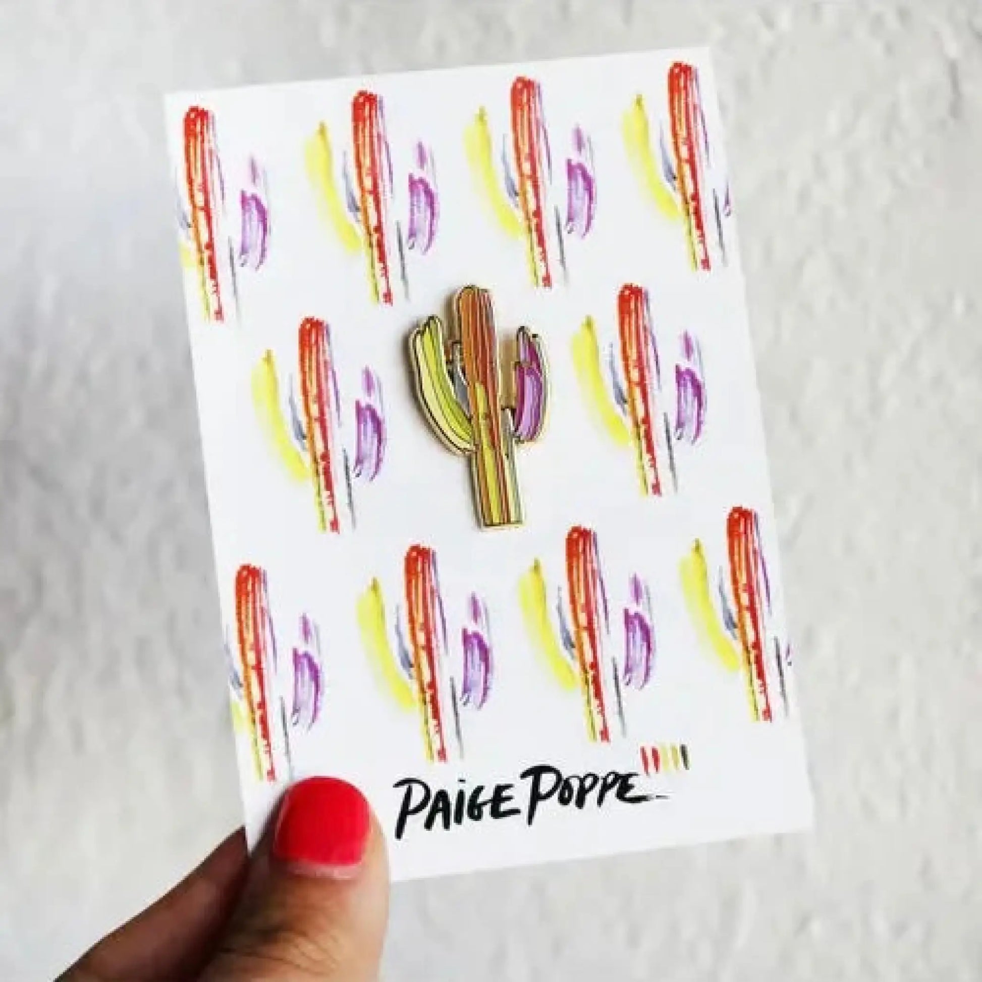 Technicolor Saguaro enamel pin - Button
