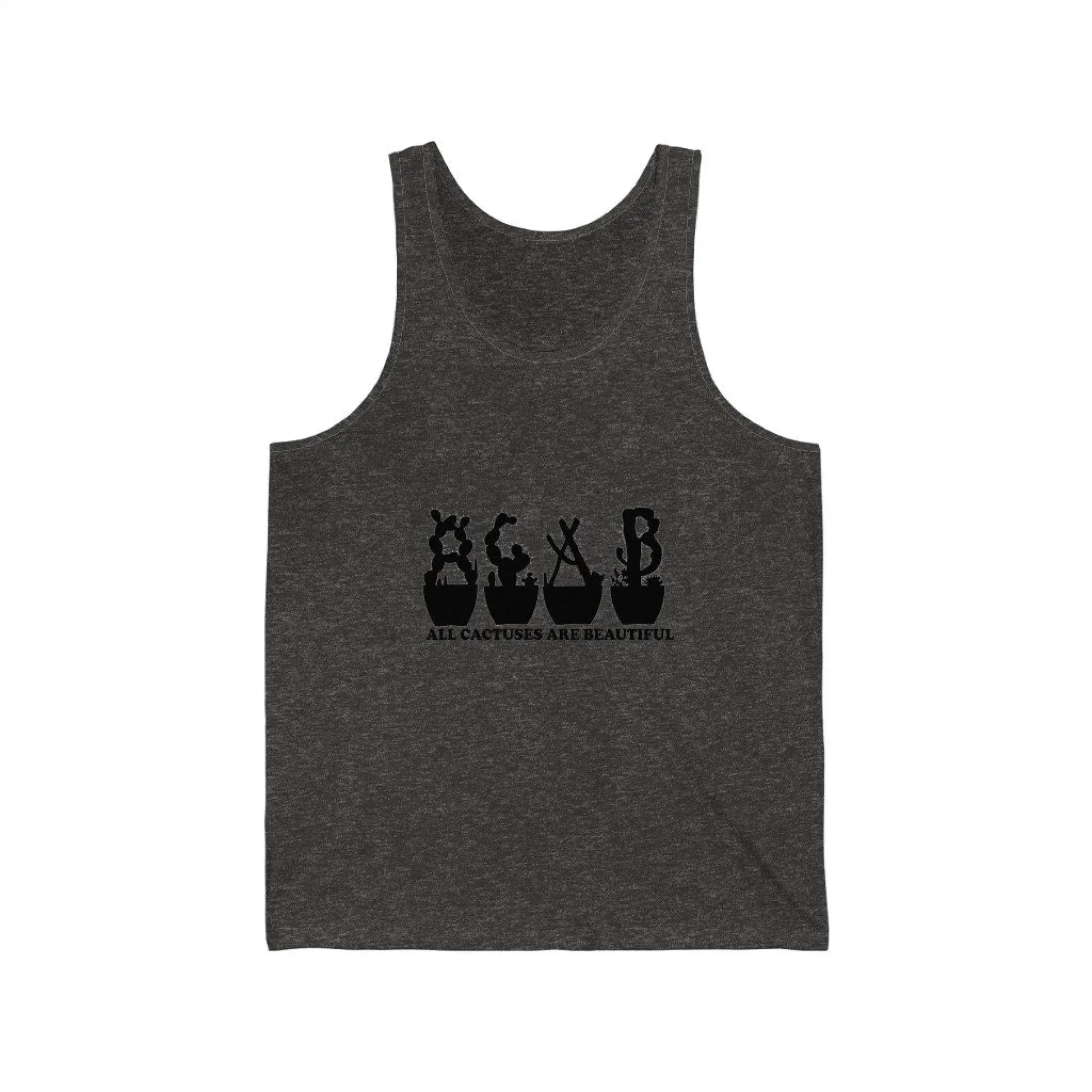 Unisex Jersey Tank - All Cactuses Are Beautiful - Charcoal