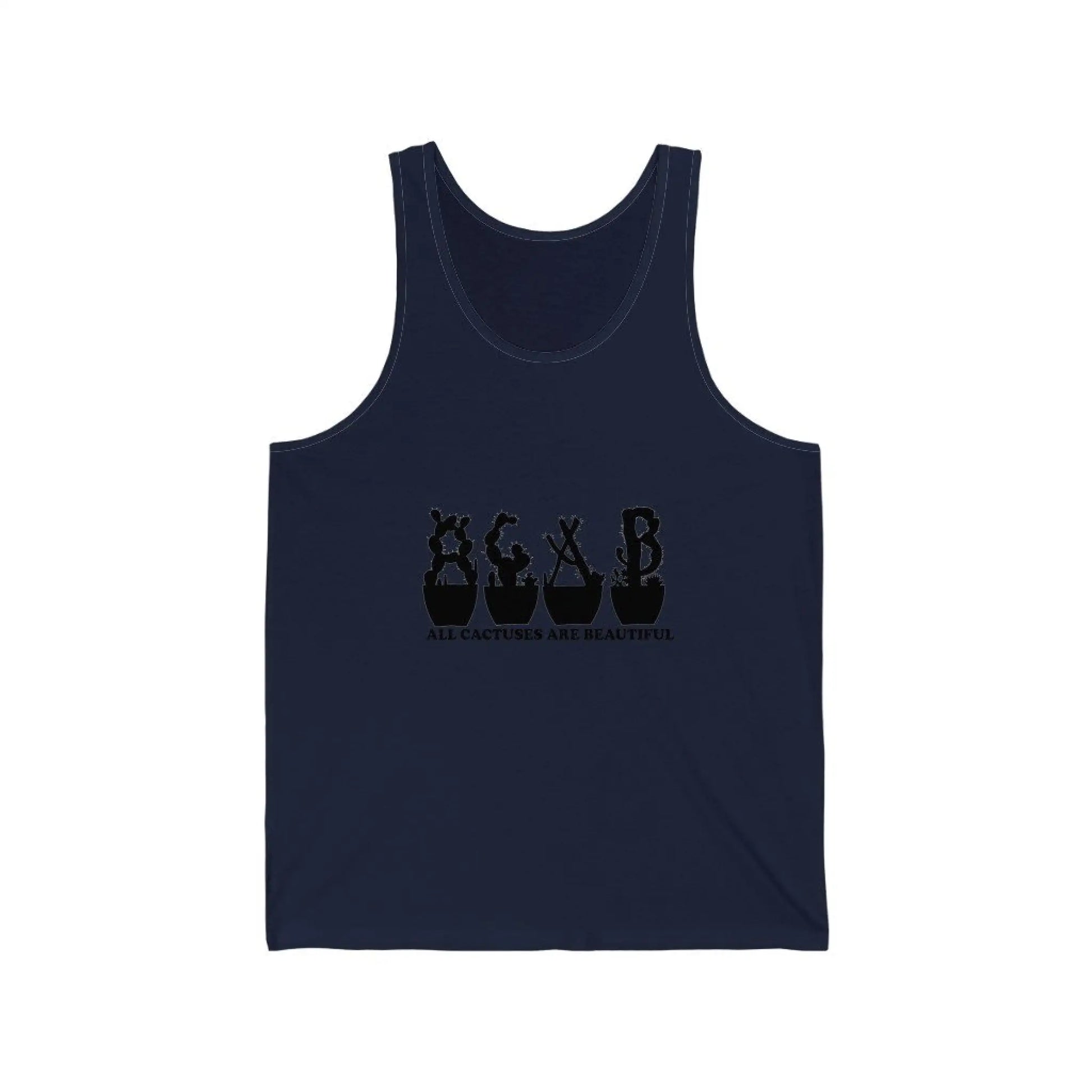 Unisex Jersey Tank - All Cactuses Are Beautiful - Navy / XS