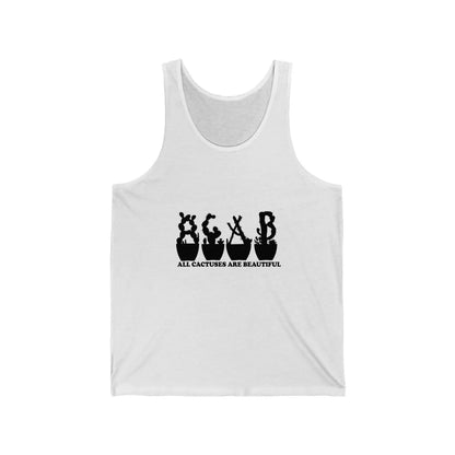 Unisex Jersey Tank - All Cactuses Are Beautiful - White / XS