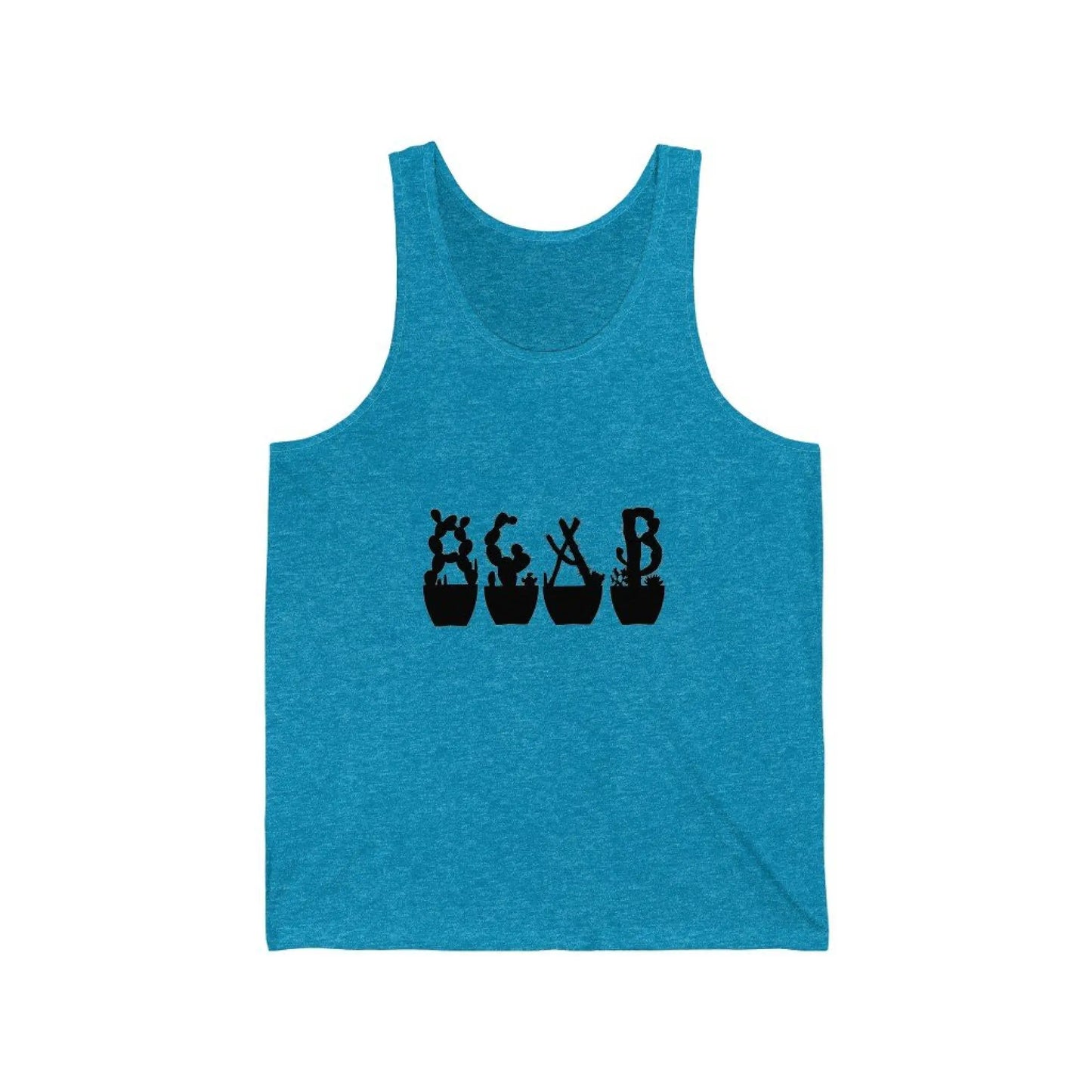 Unisex Jersey Tank - Just Beautiful Cactuses - Aqua TriBlend