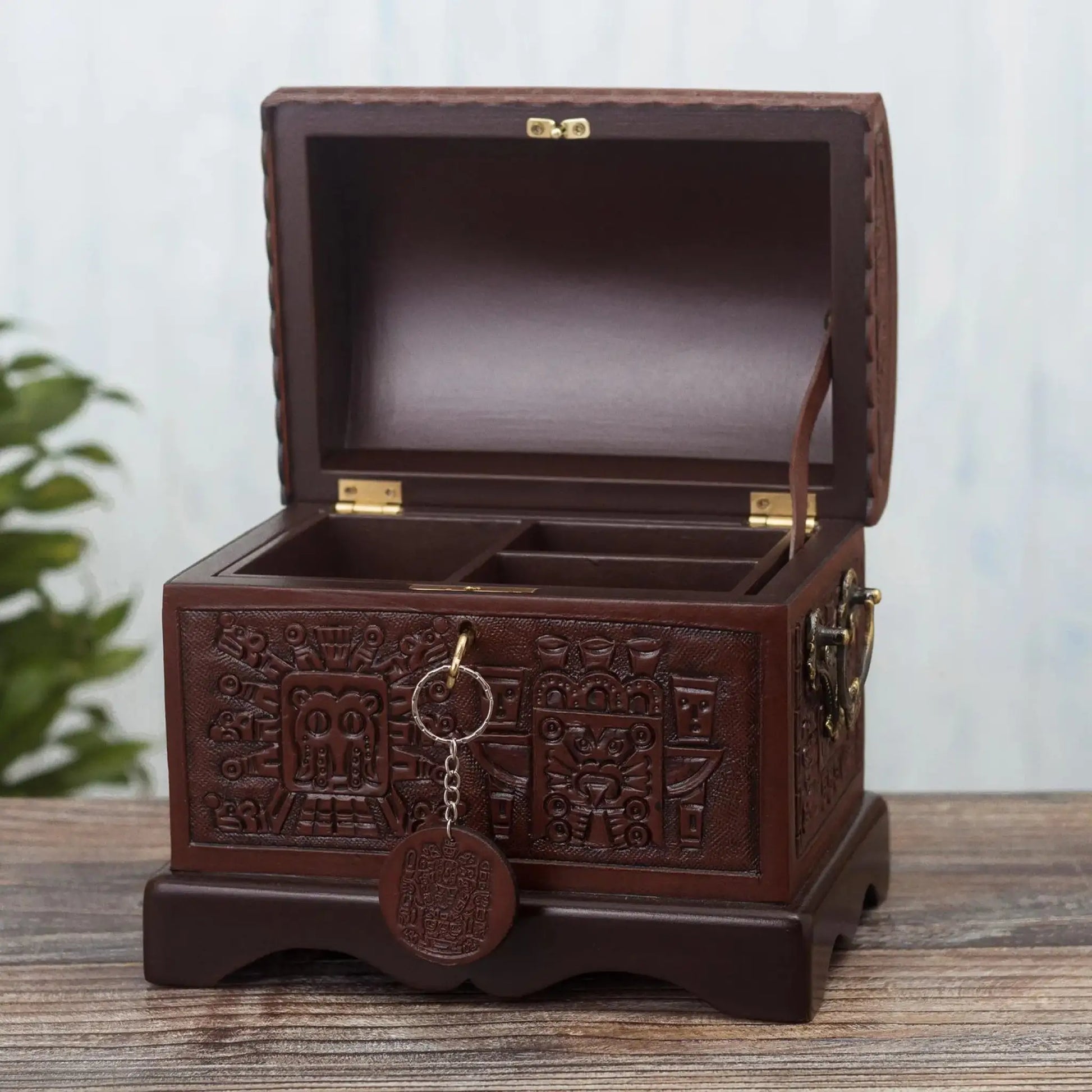 God of Wands - wood and leather jewelry chest - Art