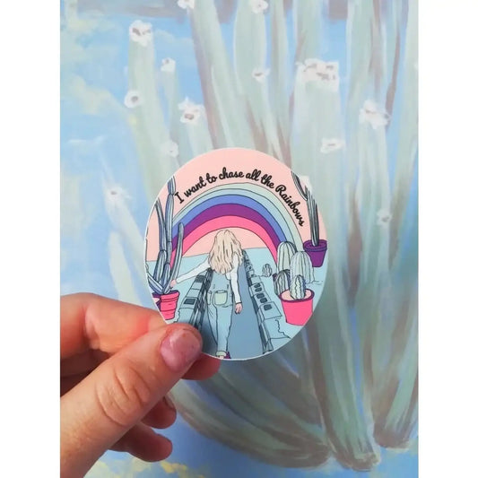 I Want to Chase All the Rainbows sticker - Sticker