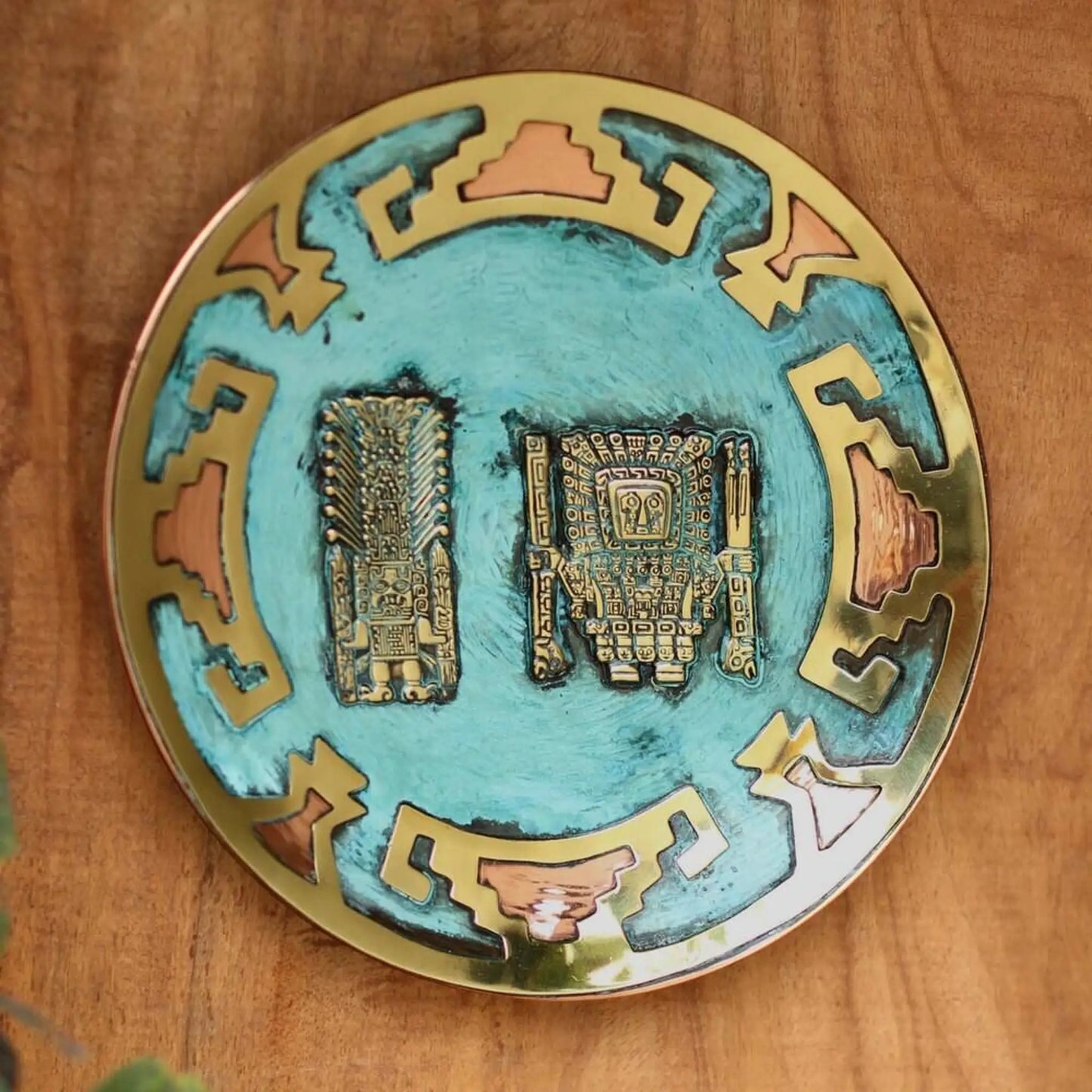 Wiracocha and Raimondi Stela - copper bronze plate - Art