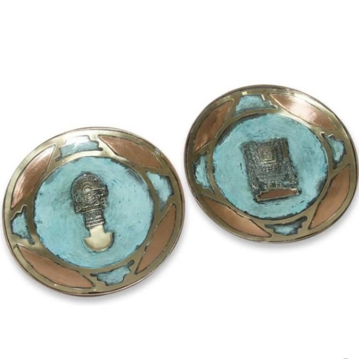 Wiracocha and Tumi - copper bronze plates (set of 2) - Art