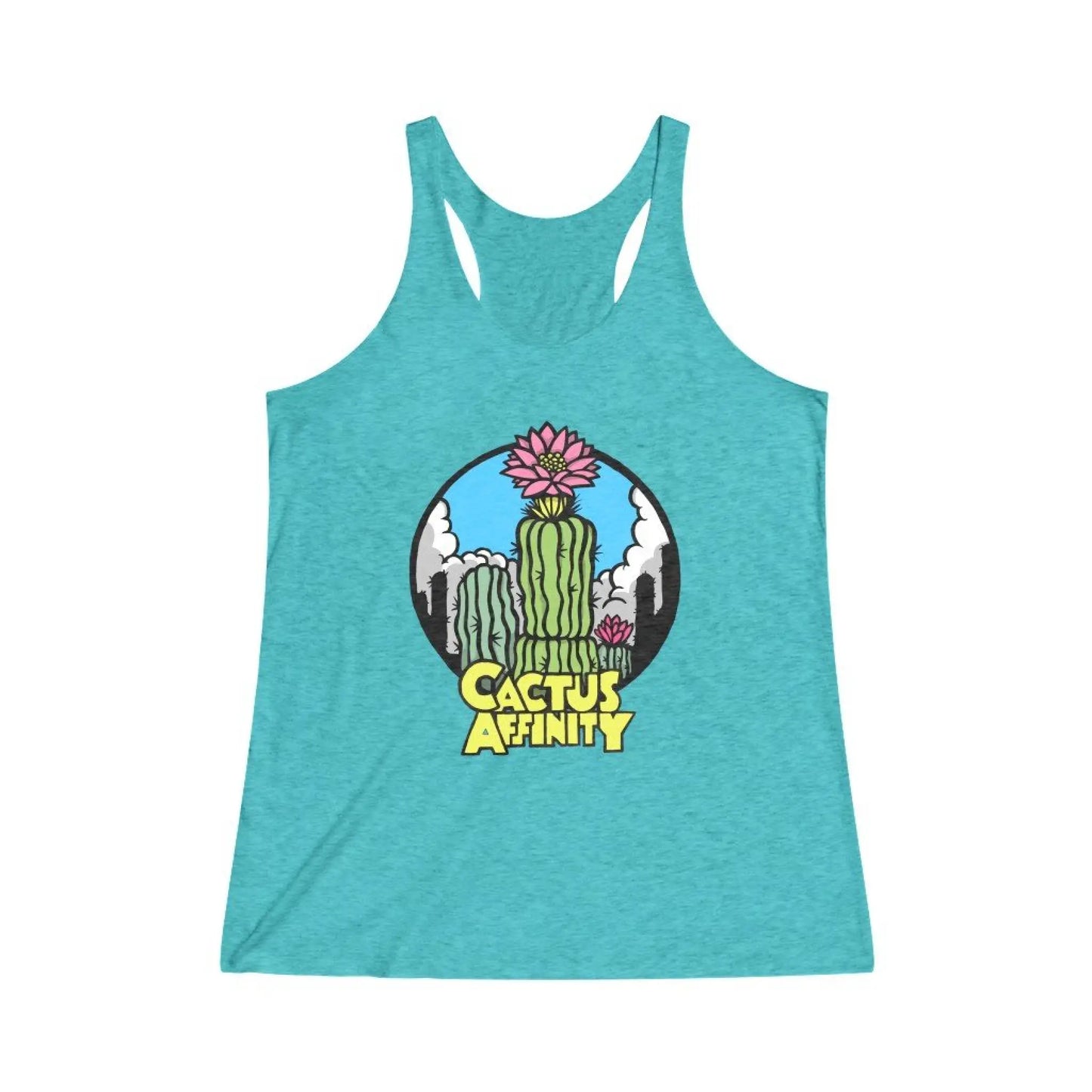 Women’s Tri-Blend Racerback Tank - Logo - Tahiti Blue / L