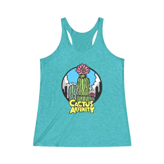 Women’s Tri-Blend Racerback Tank - Logo - Tahiti Blue / L