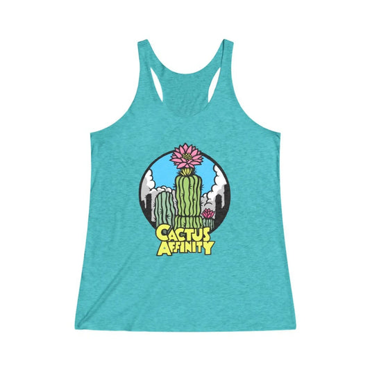 Women’s Tri-Blend Racerback Tank - Logo - Tahiti Blue / L -