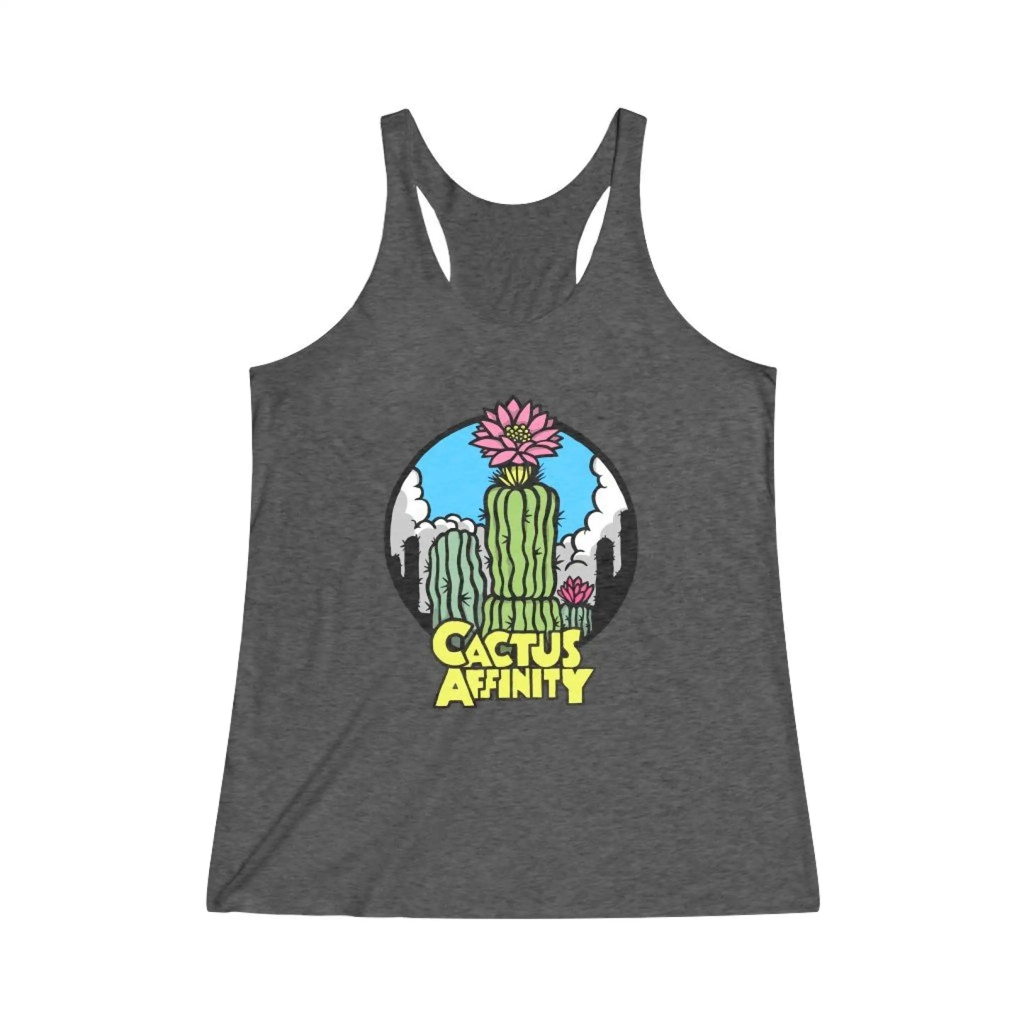 Women’s Tri-Blend Racerback Tank - Logo - Vintage Black