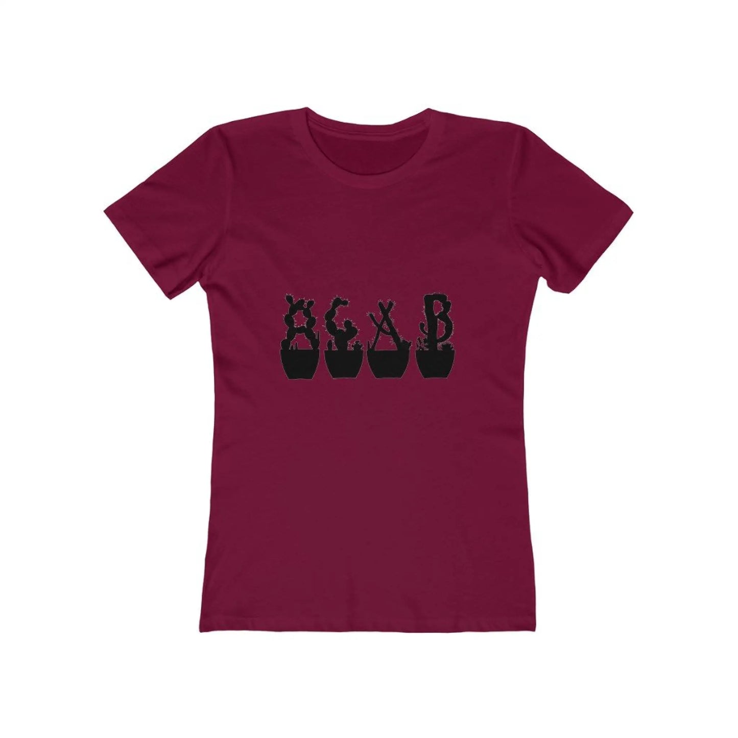 Women’s The Boyfriend Tee - Just Beautiful Cactuses - Solid