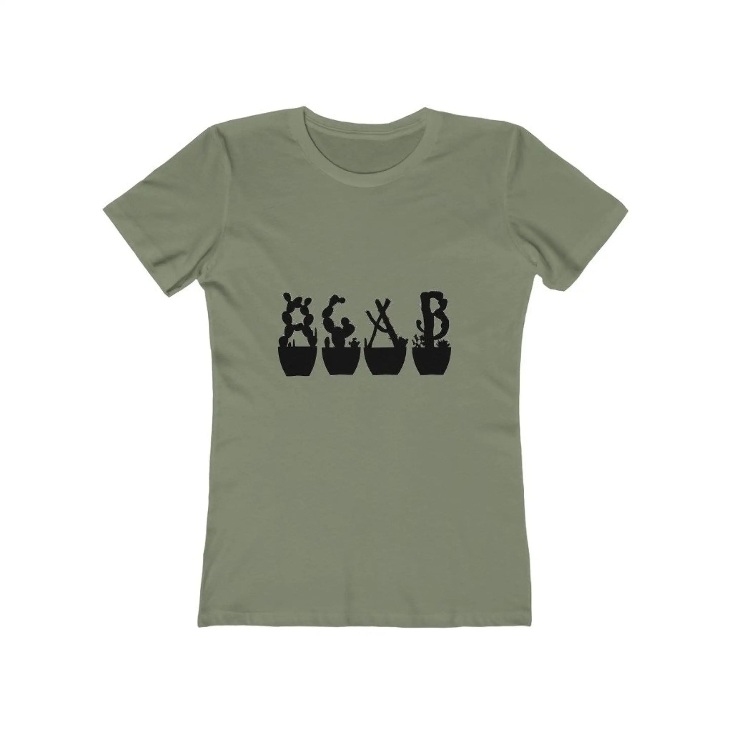 Women’s The Boyfriend Tee - Just Beautiful Cactuses - Solid