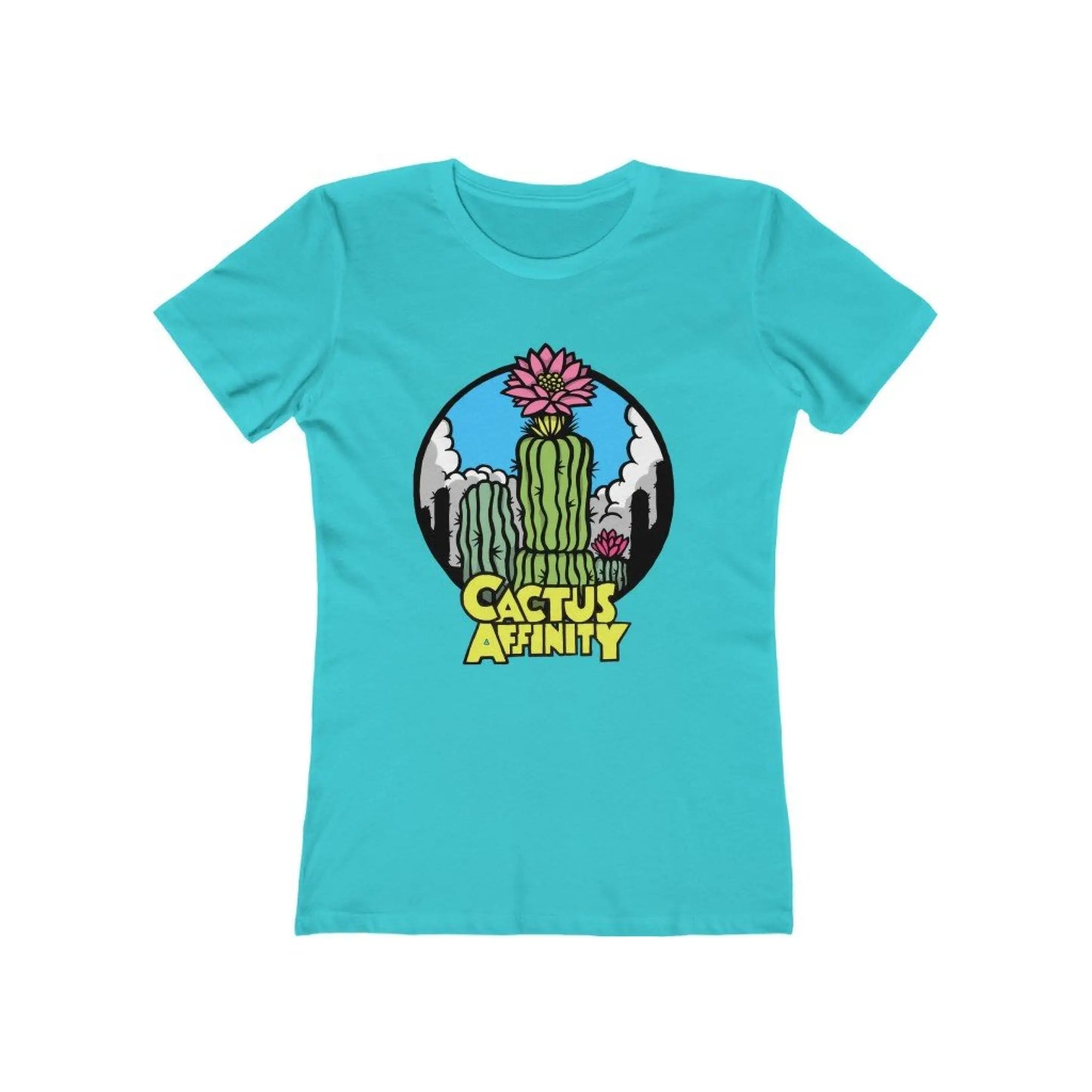 Women’s The Boyfriend Tee - Logo - Solid Tahiti Blue / S