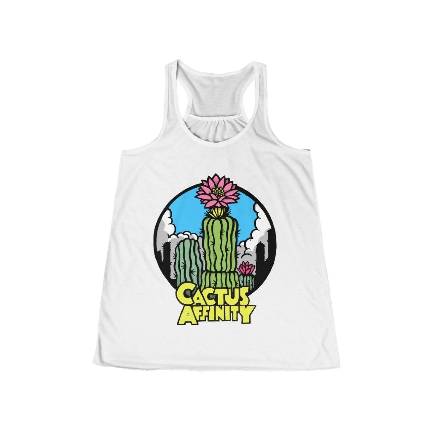 Women’s Flowy Racerback Tank - Logo - White / XS - Top