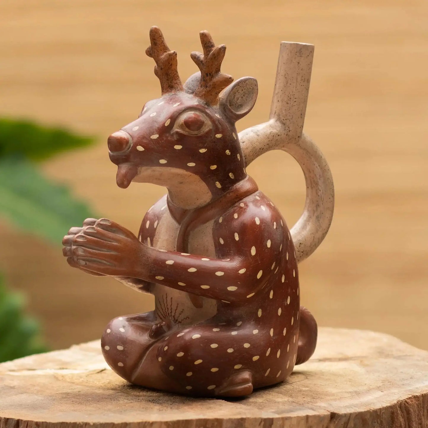Young Moche Deer - ceramic sculpture - Art