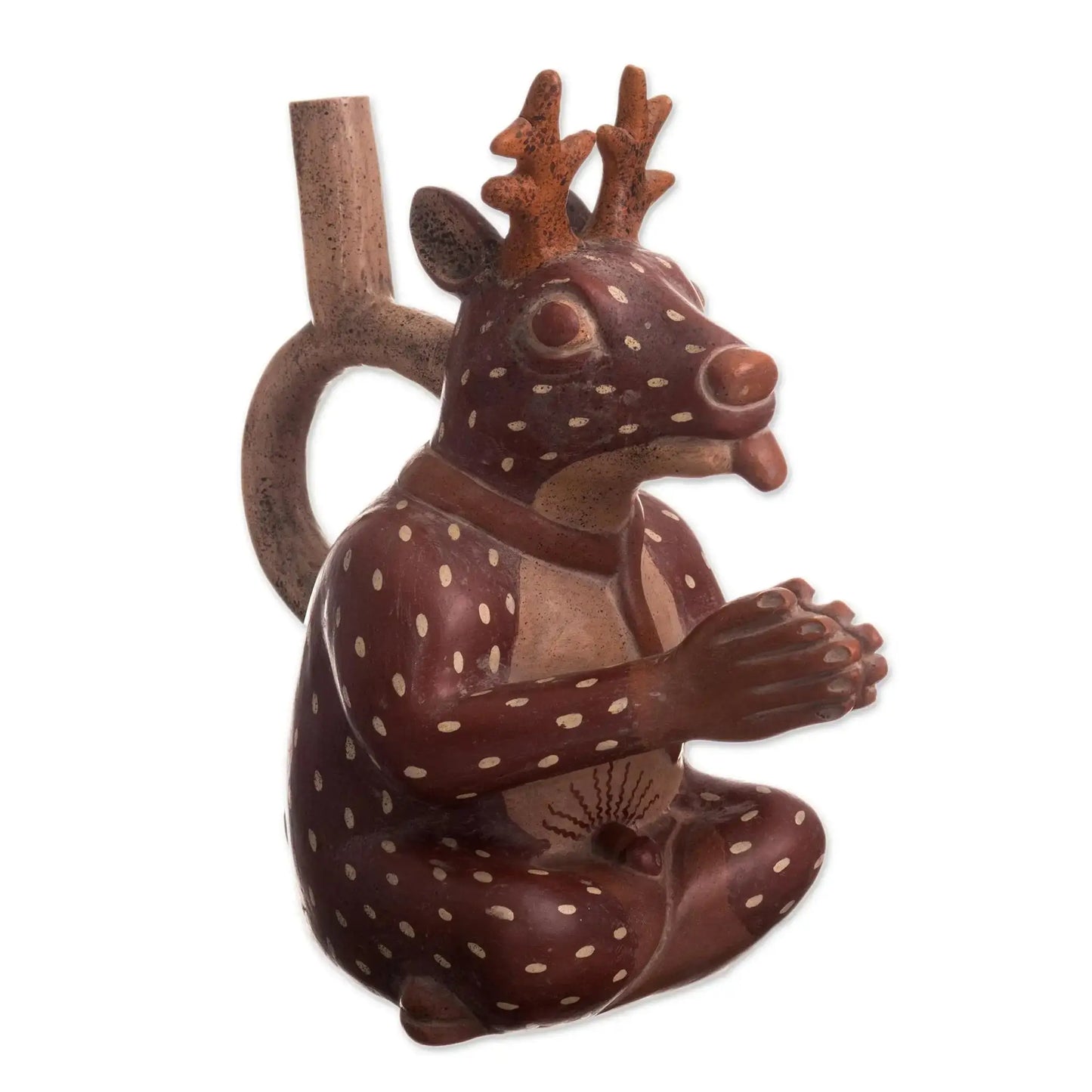 Young Moche Deer - ceramic sculpture - Art