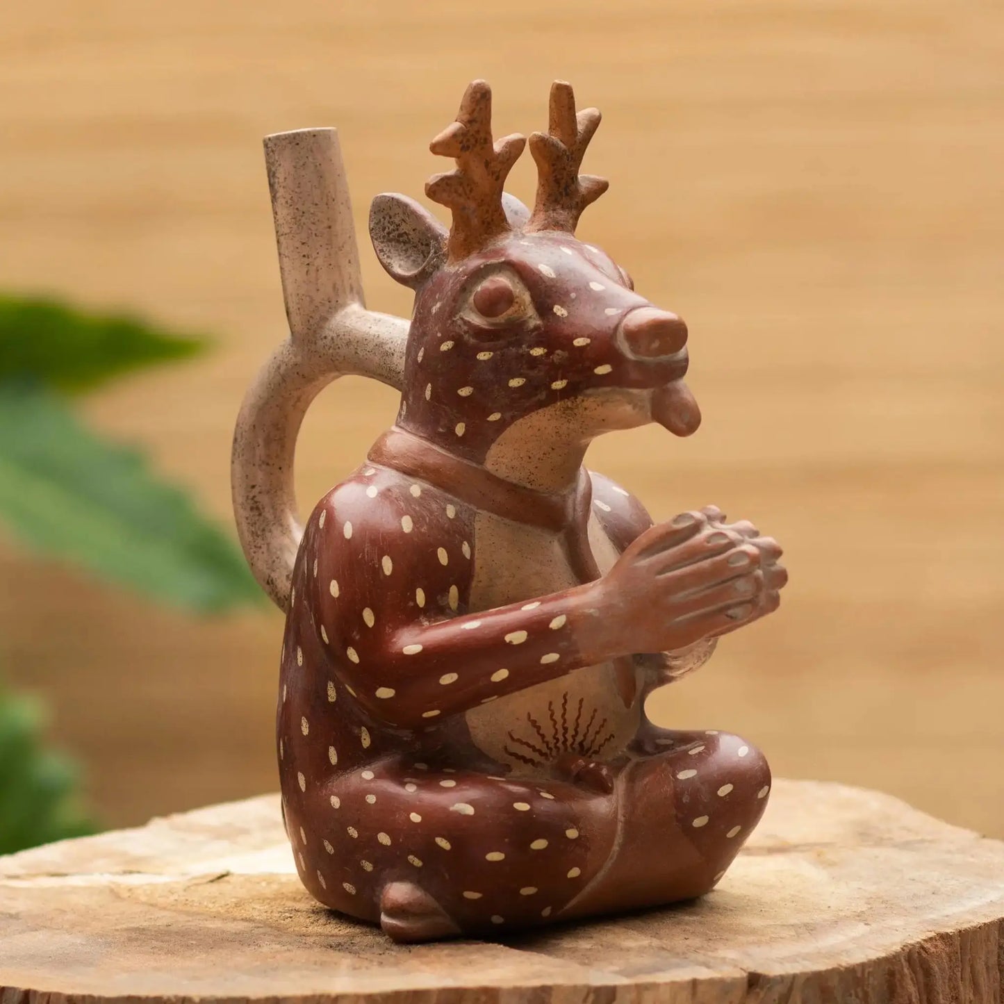Young Moche Deer - ceramic sculpture - Art