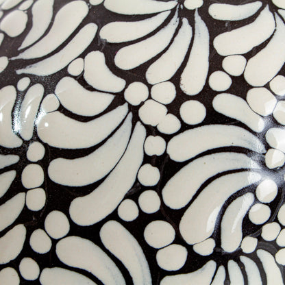 Black and Ivory Lace -  Talavera Style Ceramic Skull