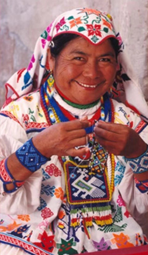 Golden Huichol Sun - Huichol beaded bracelet