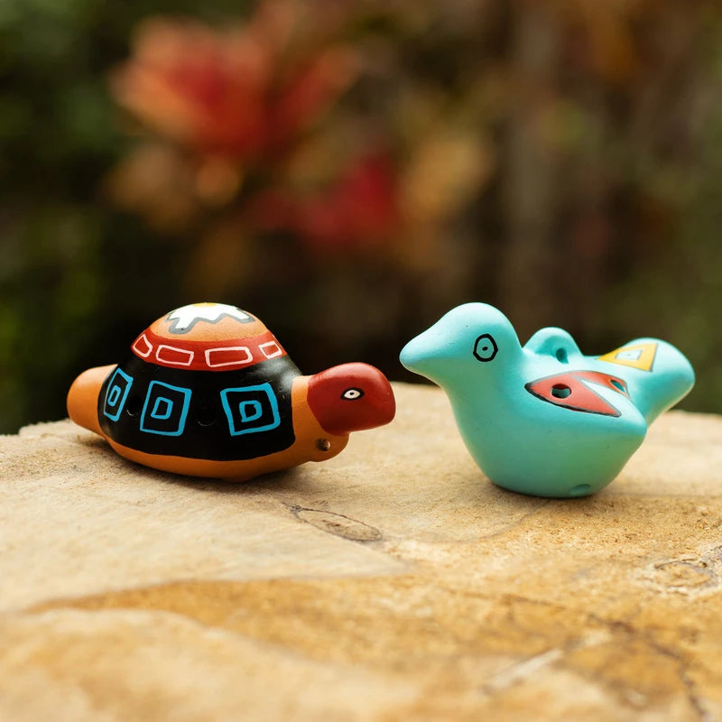 Night Chant - Handmade Ceramic Ocarinas from Peru (2 Pieces)