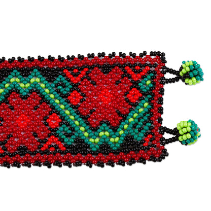 Wixarika Cactus - Huichol beaded bracelet