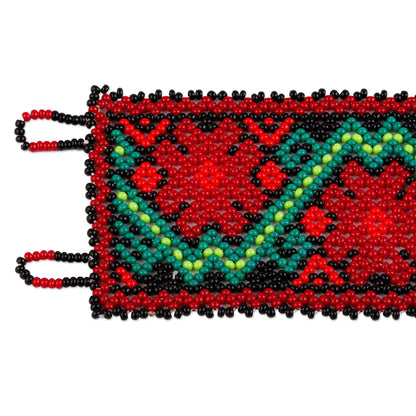 Wixarika Cactus - Huichol beaded bracelet