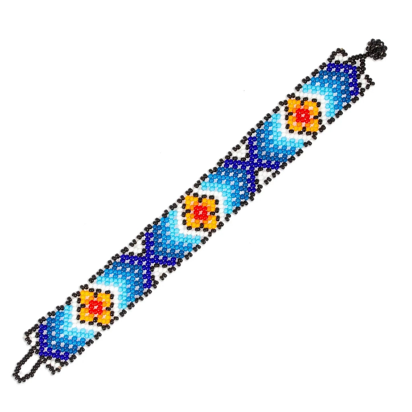 My Blue Sky - Huichol beaded bracelet - Jewelry