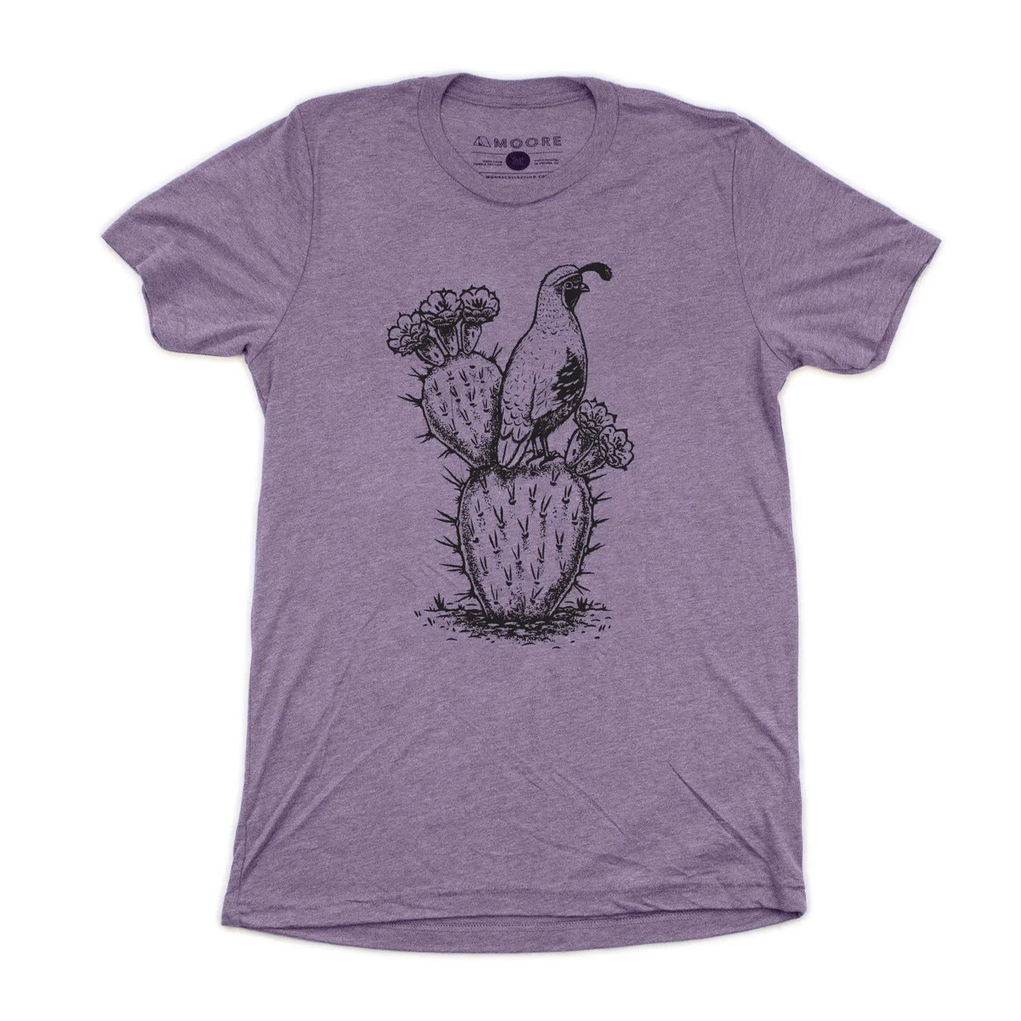 Cactus Quail Tee-Heather Purple - Clothes