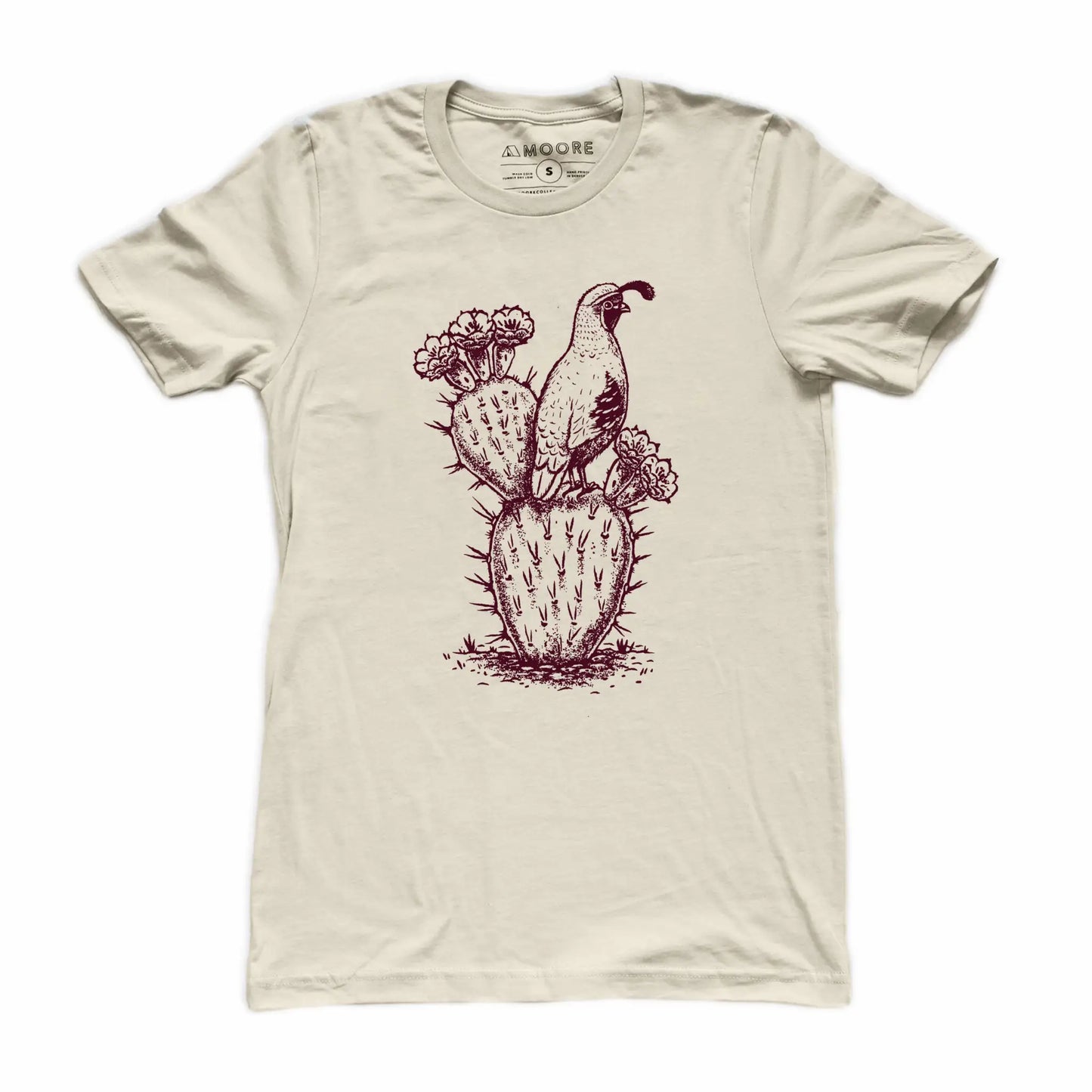 Cactus Quail Tee-Natural - Clothes