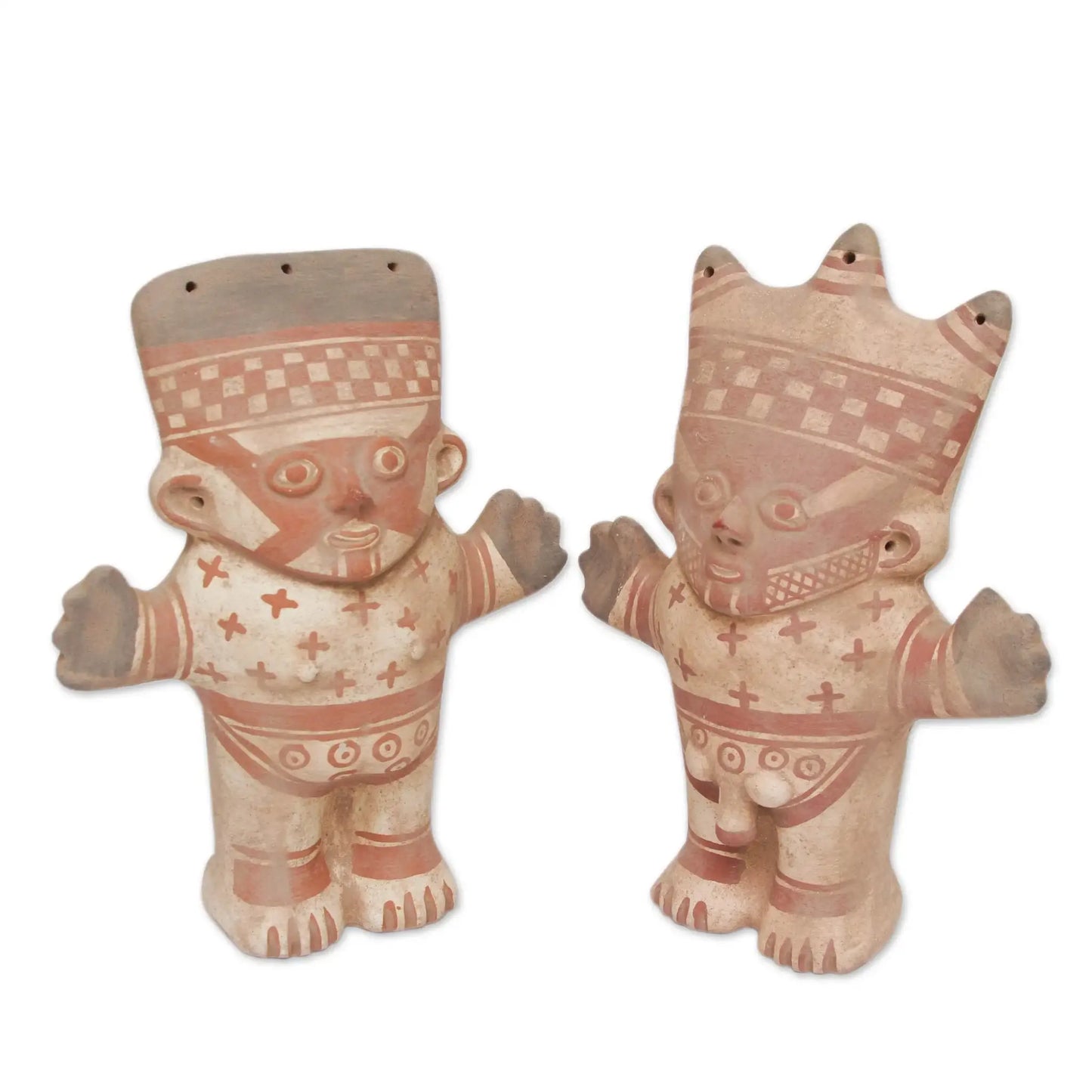 Cuchimilco Couple - ceramic statuette (set of 2) - Art