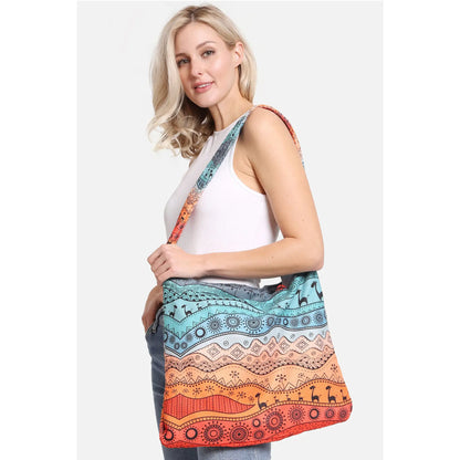 Desert Theme Print Beach Towel Tote Bag 2 In 1