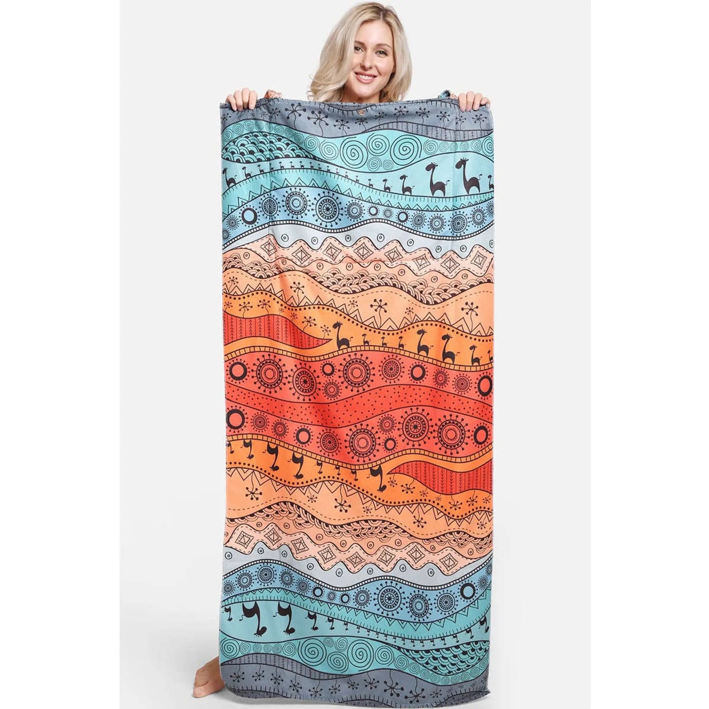 Desert Theme Print Beach Towel Tote Bag 2 In 1