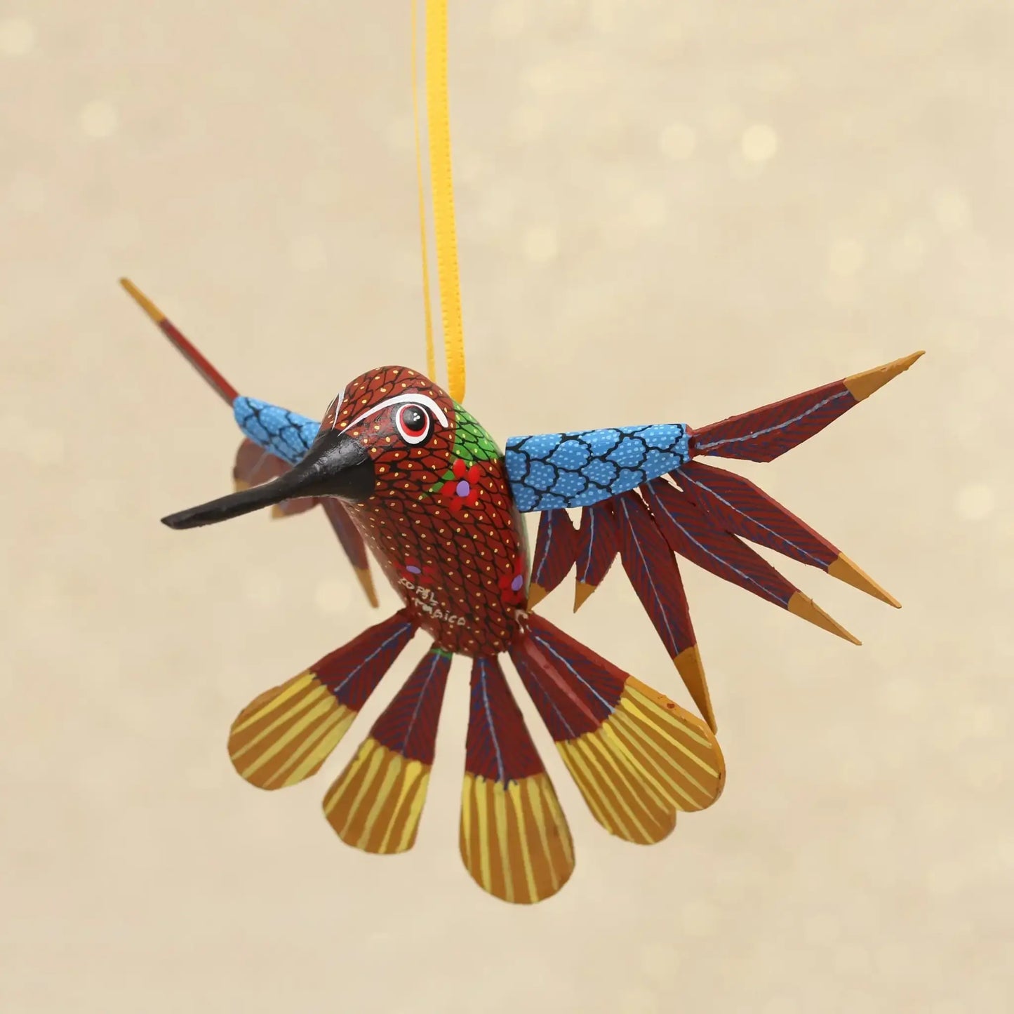 Fanciful Flutter in Red - alebrije hummingbird - Art