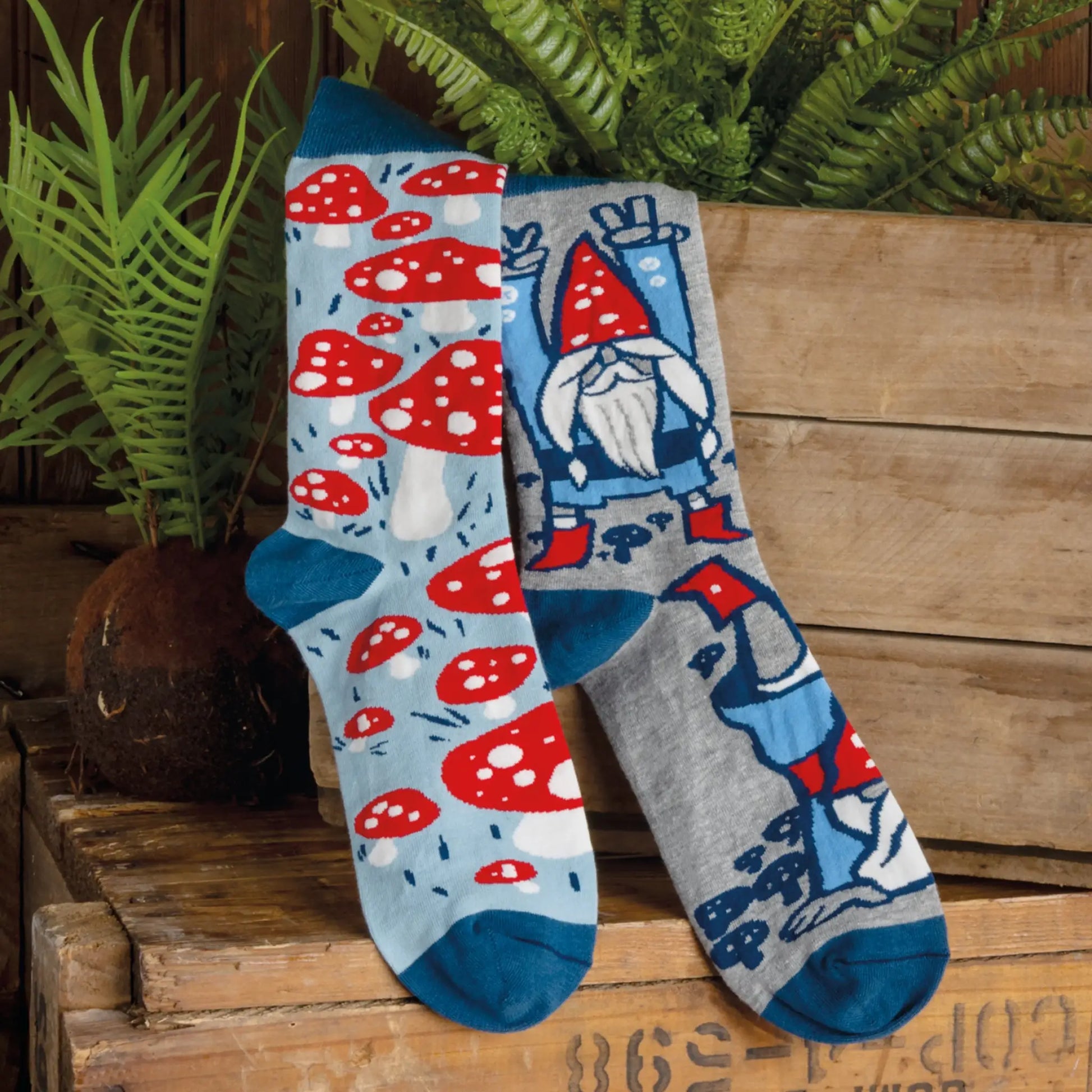 Gnomes And Mushrooms - socks - Socks