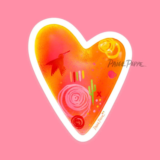 Hummingbird Heart sticker - Sticker