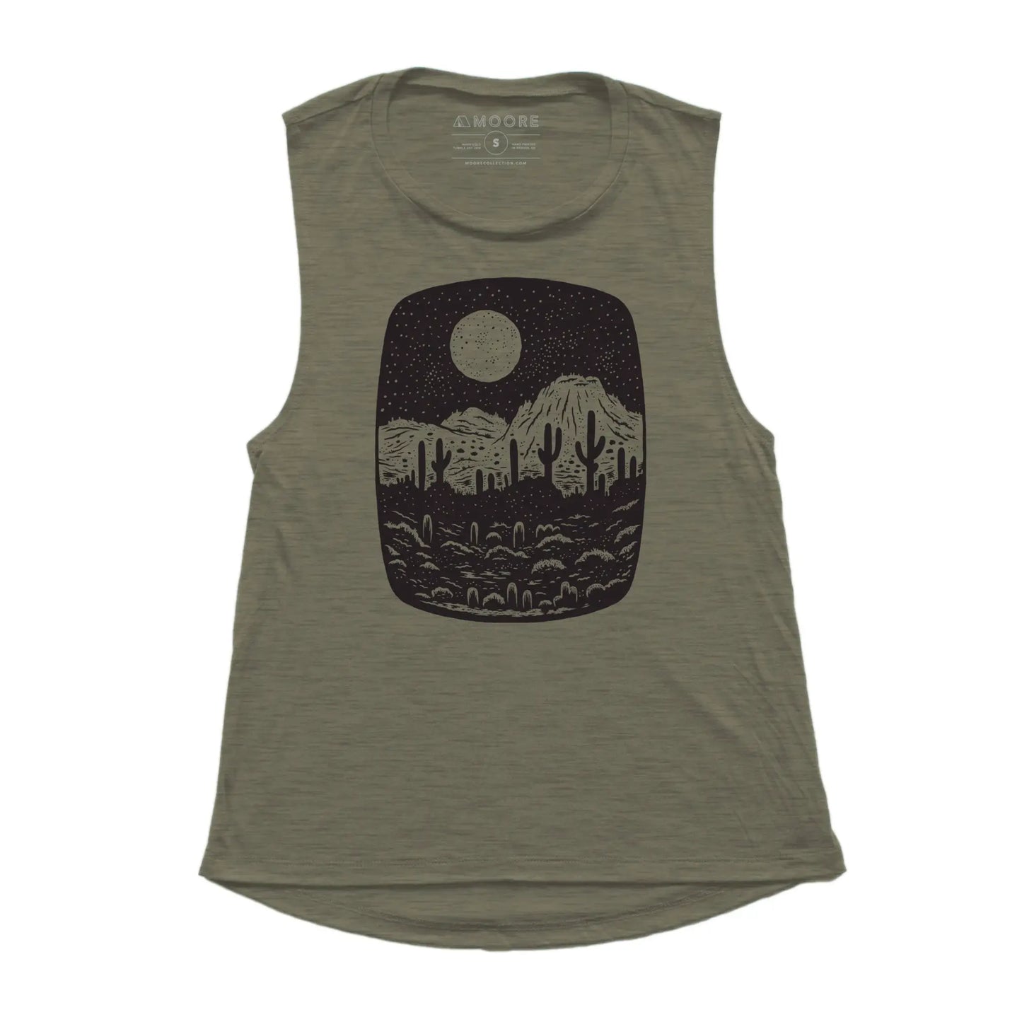 Ladies Night Butte Tank-Heather Olive - Clothes