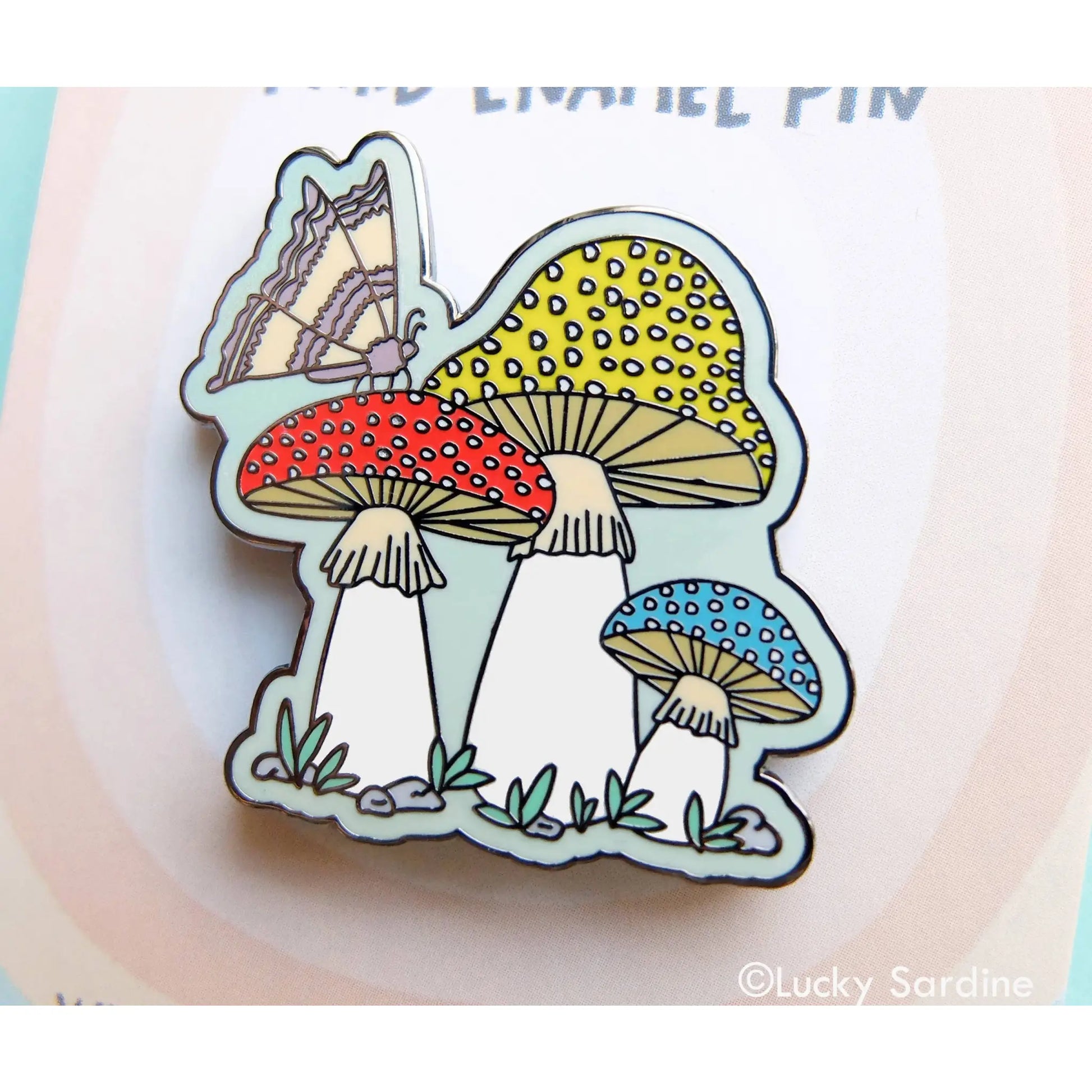 Mushroom Moth enamel pin - Pins