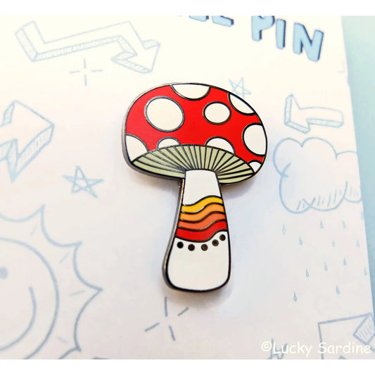 Mushroom Rainbow enamel pin - Pins