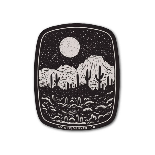 Night Butte Sticker-Black & Cream - Sticker