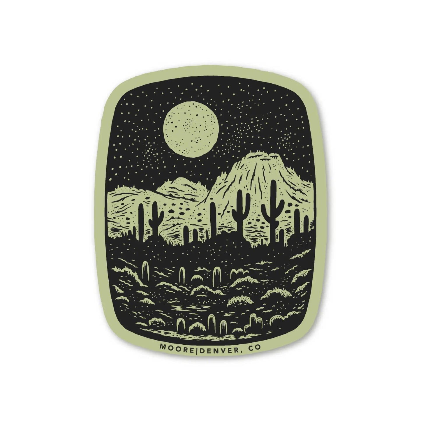 Night Butte Sticker-Black & Green - Sticker