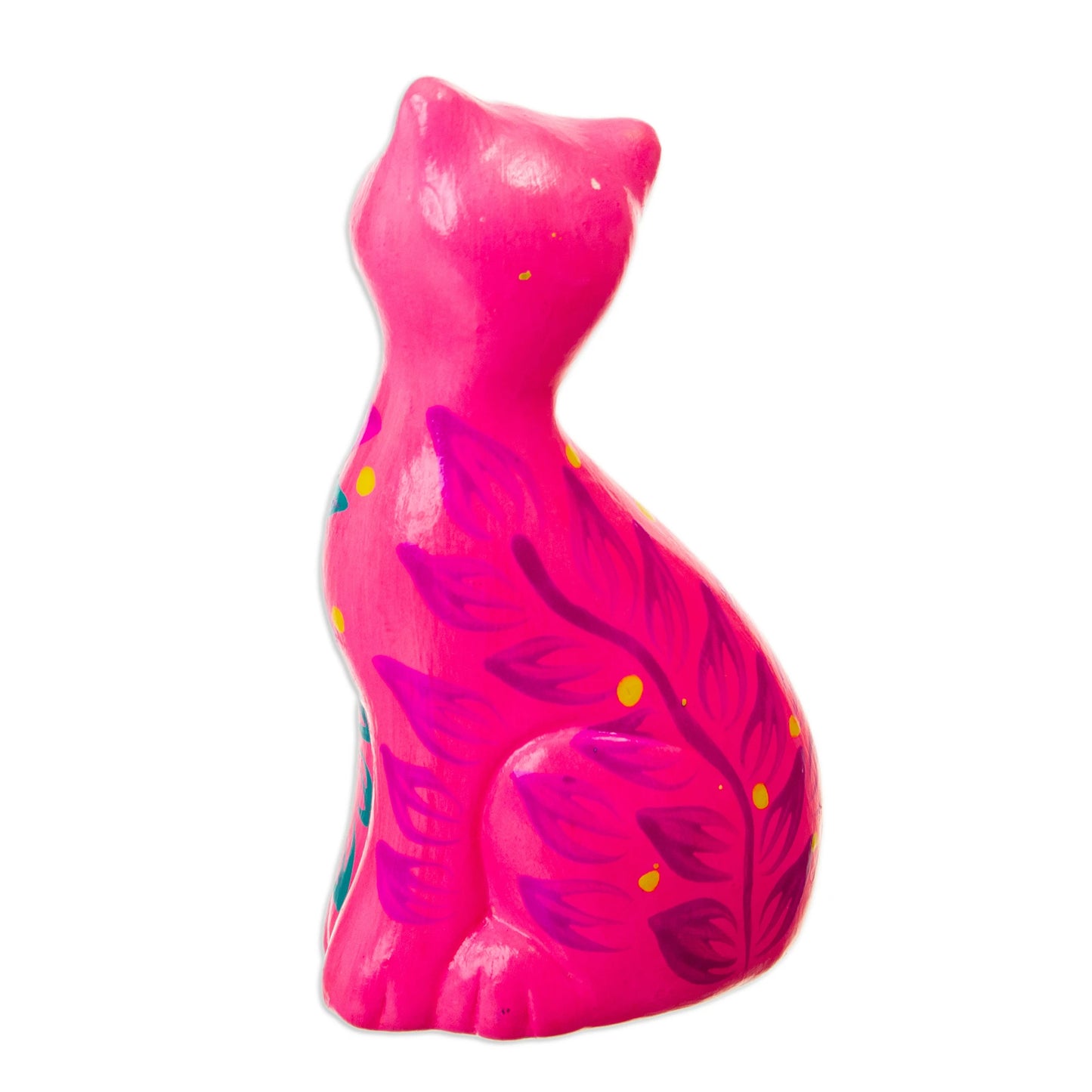 Sweet Cat in Pink - Ceramic Sculpture