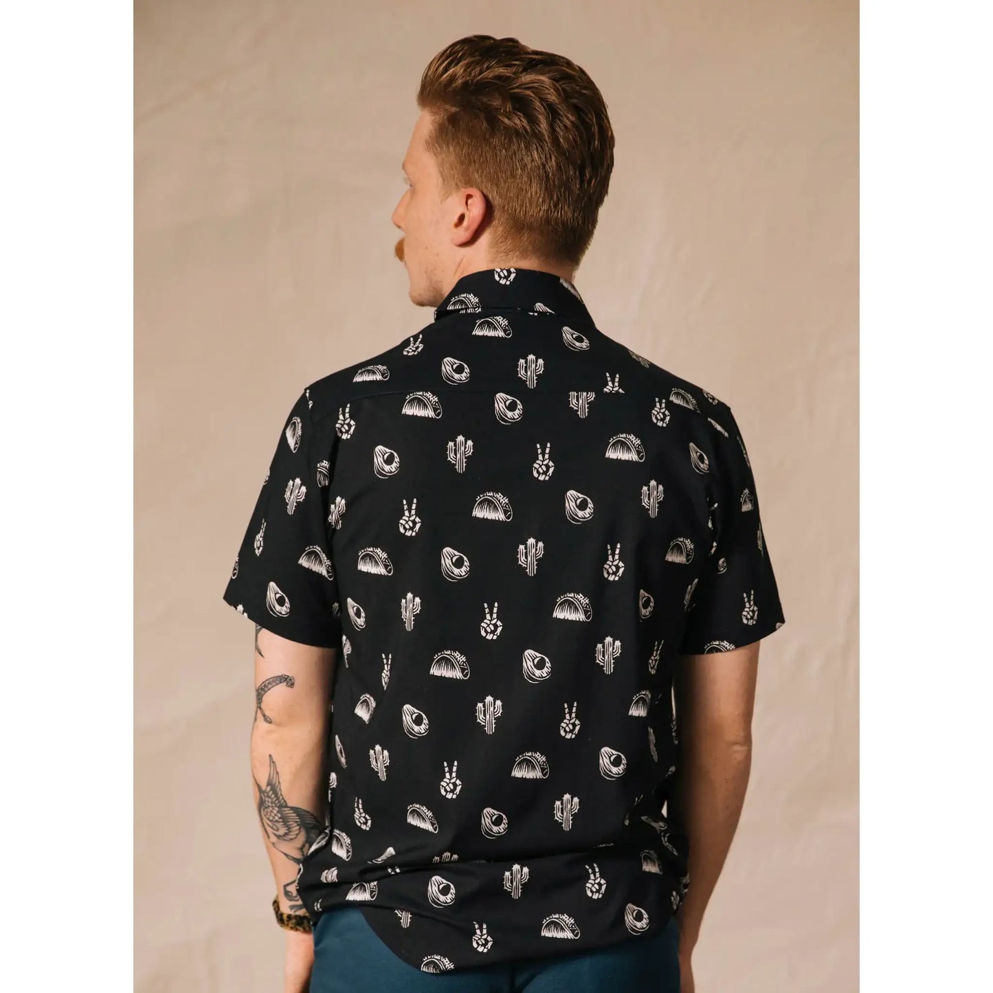 No Problemo Tacos & Cactus - button-up shirt - L- Mens