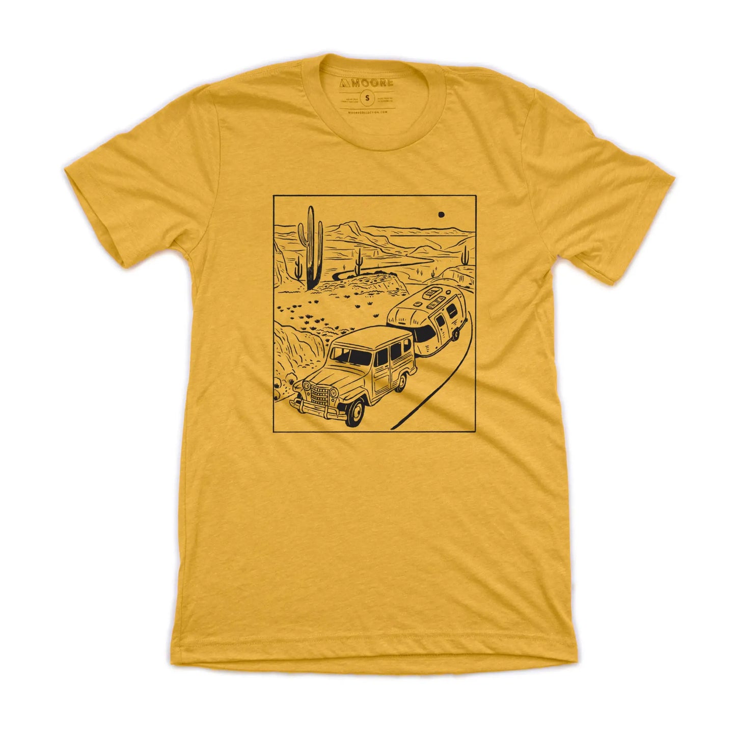 Retro Desert Trip Tee- Mustard - Clothes