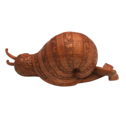 Slumbering Snail - suar wood sculpture - Art