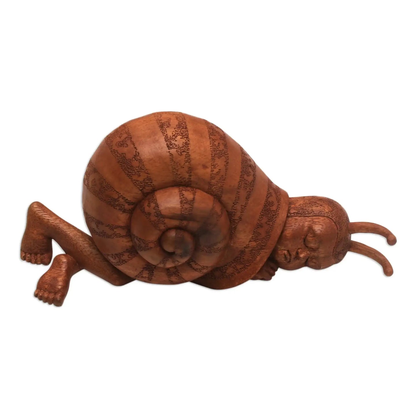 Slumbering Snail - suar wood sculpture - Art