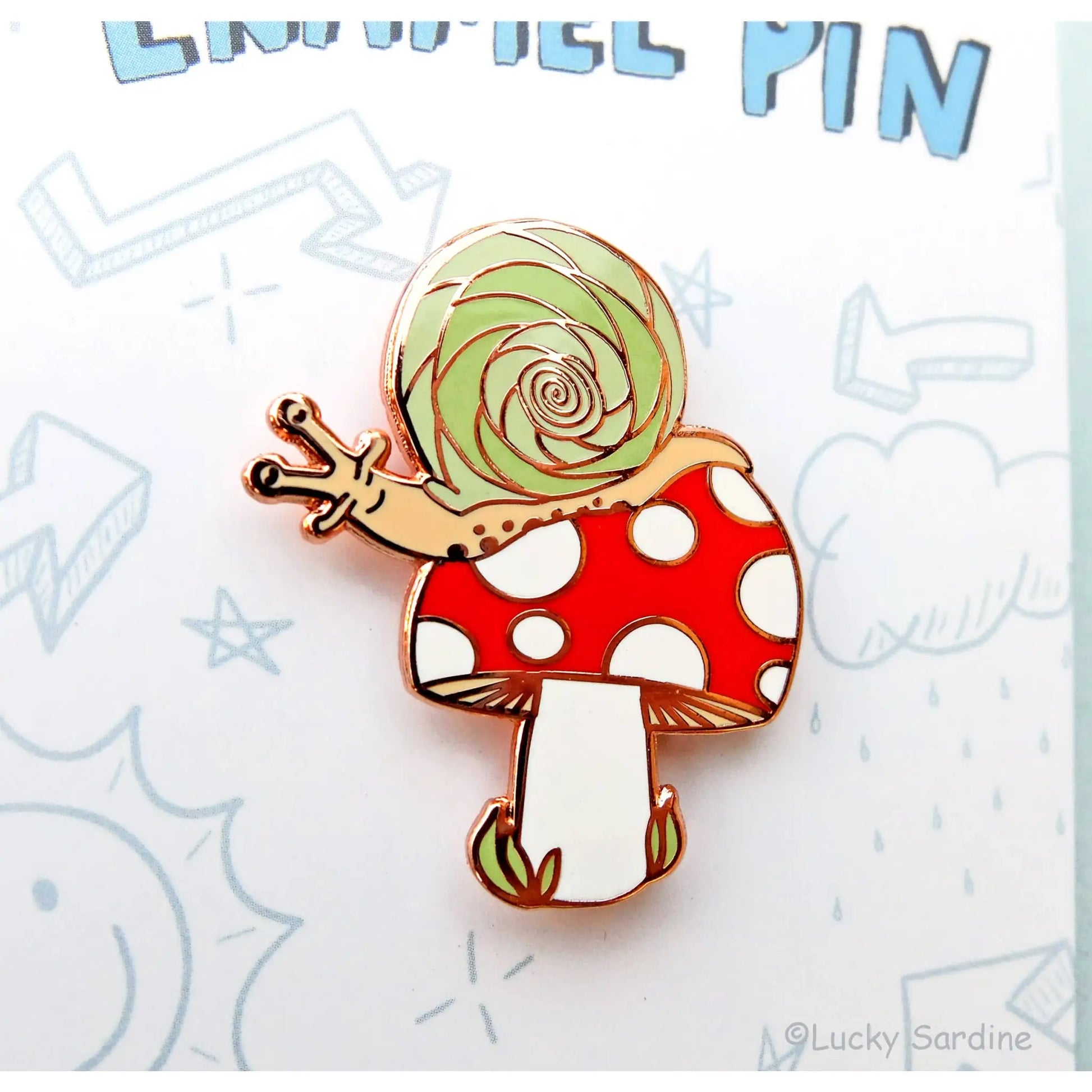 Snail Toadstool - enamel pin - Yes