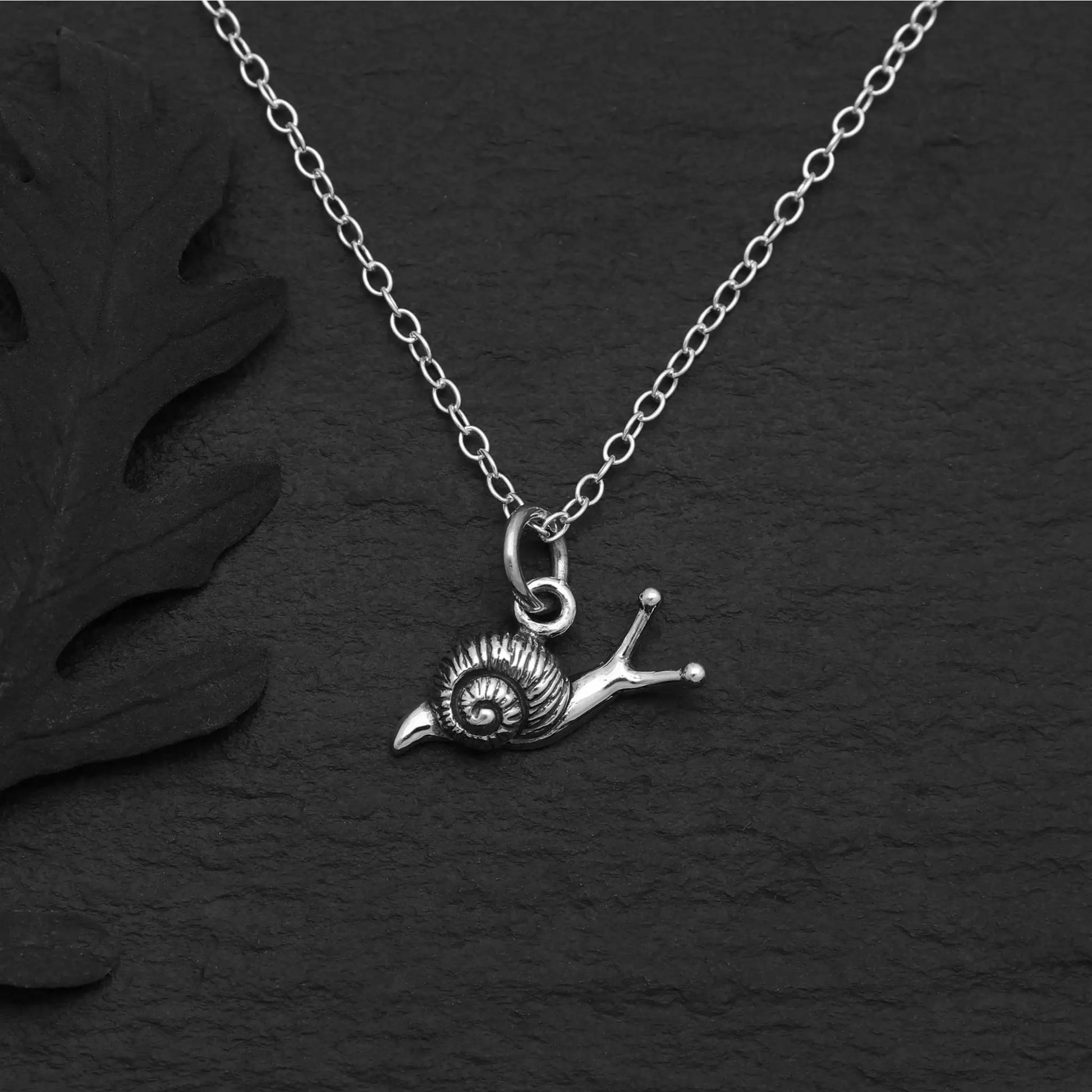 Sterling Silver 18 Inch Snail Charm Necklace - Jewelry