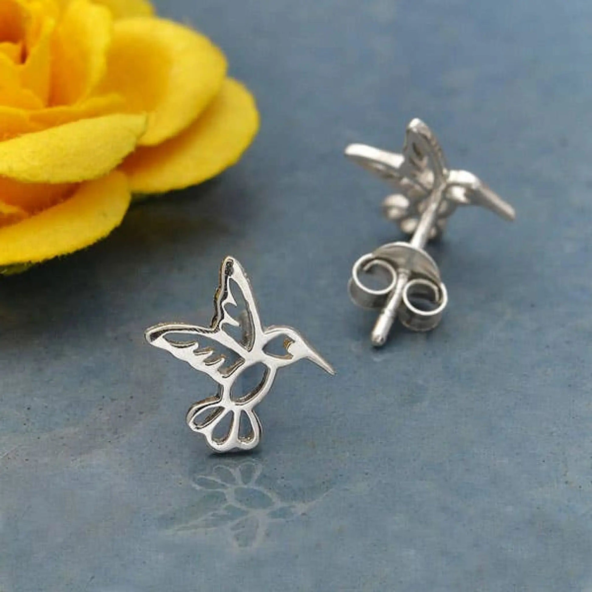 Sterling Silver Hummingbird Post Earrings - Jewelry